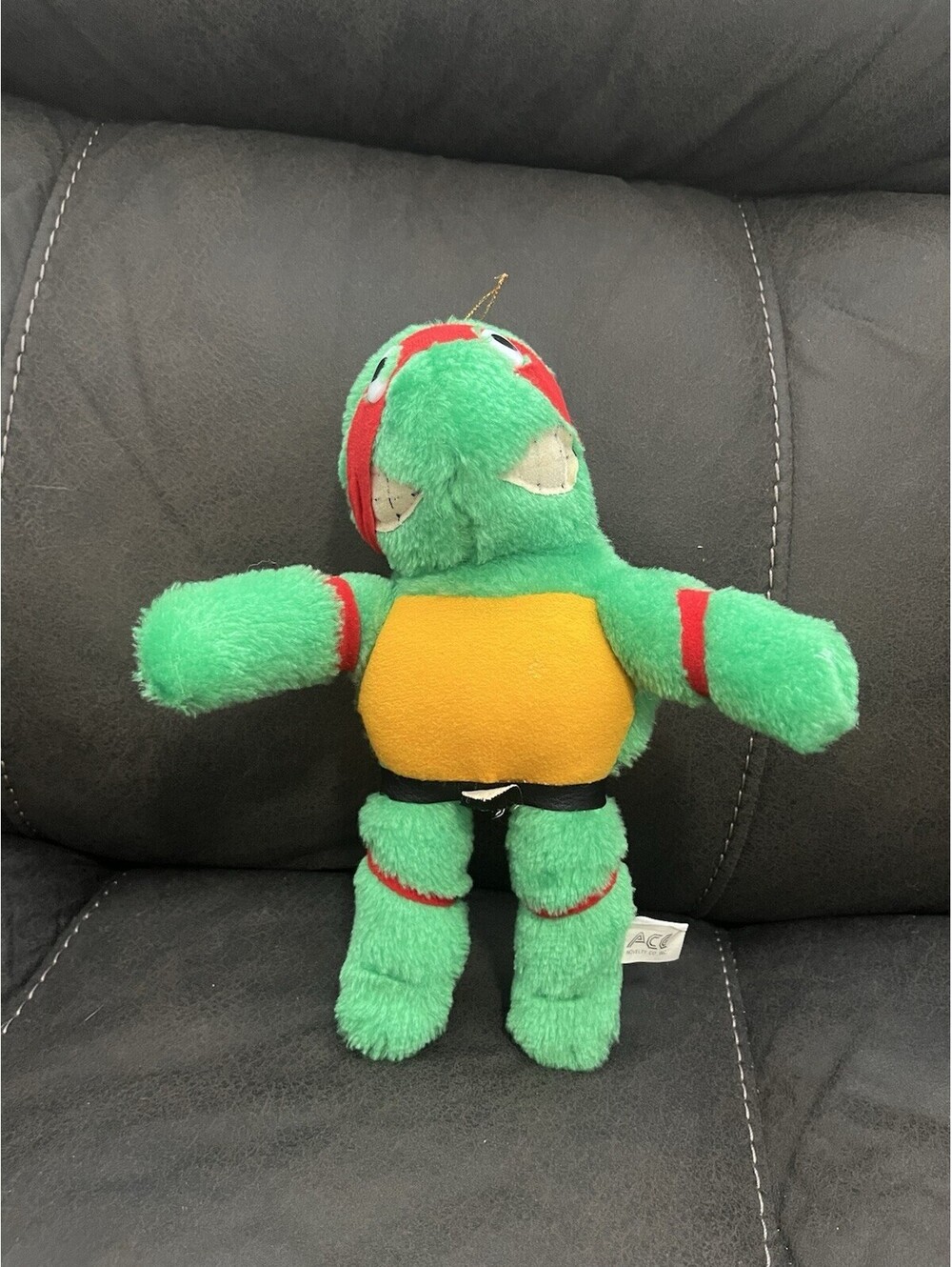 Vintage 1989 TMNT Raphael Plush 8" Ace Novelty Mirage Studios Ninja Turtles Toy